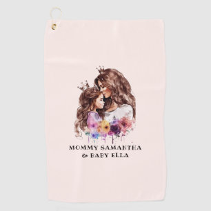 Adorable Mom and Daughter Bond (8) Golf Towel
