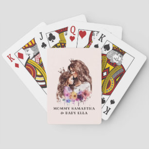 Adorable Mom and Daughter Bond (8) Playing Cards