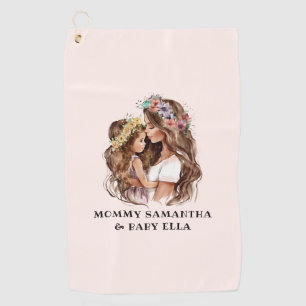 Adorable Mom and Daughter Bond (9) Golf Towel