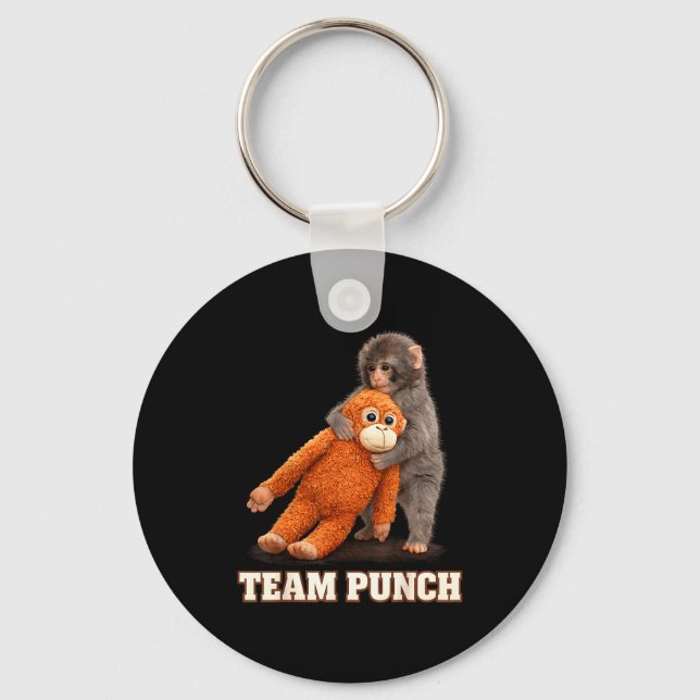 Adorable monkey punch baby graphic team punch big keychain (Front)