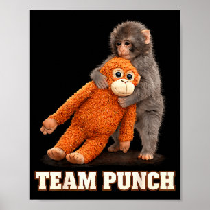 Adorable monkey punch baby graphic team punch big poster