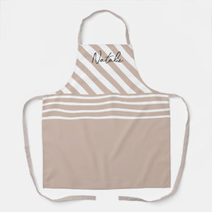 Adorable monogram stripes pink white modern pretty apron