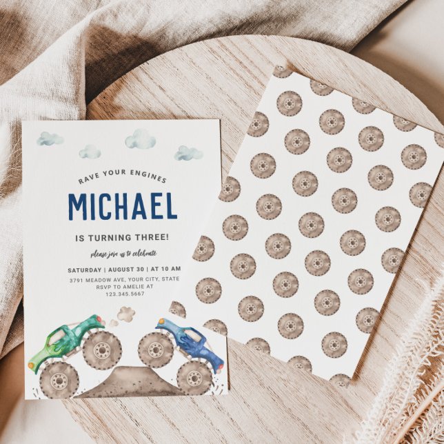 Adorable Monster Truck-Them Invitation (Créateur téléchargé)