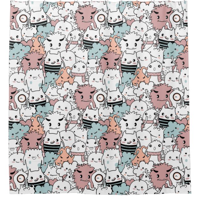 Adorable Monsters Shower Curtain (Front)