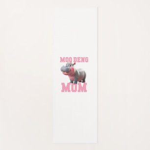 Adorable MOO DENG MOM Baby Hippo Mama Cutest Princ Yoga Mat