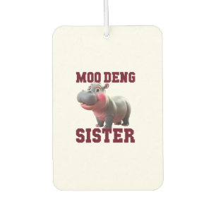 Adorable MOO DENG SISTER Baby Hippo Bestie Princes Air Freshener
