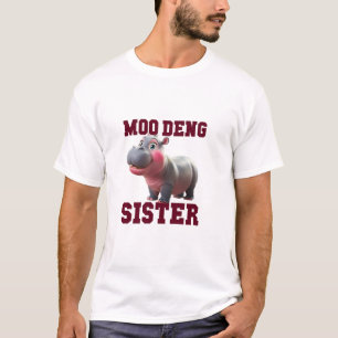 Adorable MOO DENG SISTER Baby Hippo Bestie Princes T-Shirt