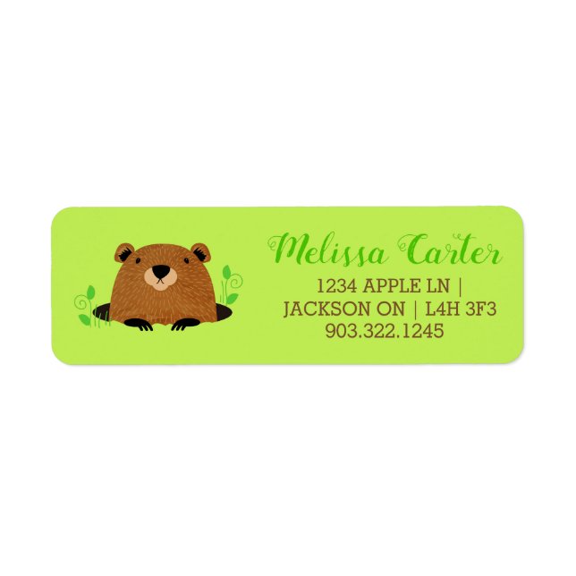 Adorable Motif de la marmotte de bois (Devant)