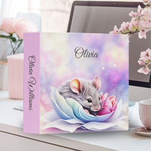 Adorable Mouse Sleeping Petals Binder