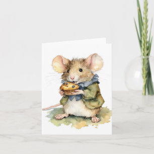 Adorable Mouse With a Muffin All Ocassions Card
