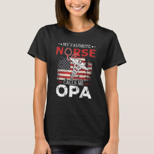 Adorable My Favourite Nurse Calls Me Opa Stethosco T-Shirt