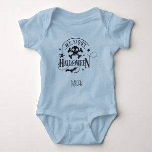 Adorable "My First Halloween" Monogram Name Baby Bodysuit