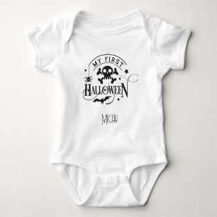 Adorable "My First Halloween" Monogram Name Baby Bodysuit
