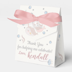 Adorable Narwhal and Mermaid Pastels Personalized Favor Box