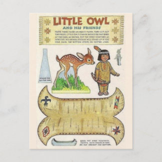 Adorable Native American Indian Art Replica Postcard