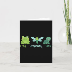 Adorable Nature Frog Dragonfly Turtle Design Card