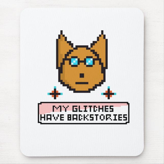Adorable Nerd Puppy with Glasses Mouse Pad (Front)