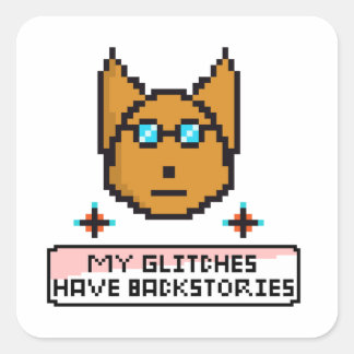 Adorable Nerd Puppy with Glasses Square Sticker