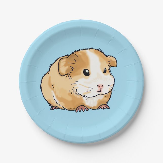 adorable new guinea pig paper plate (Front)