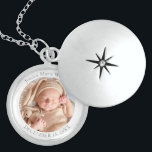 Adorable Newborn Baby Custom Photo Locket Necklace<br><div class="desc">Adorable newborn baby photo locket with chain.  Add any babies name,  date,  and photo for a special gift or occasion. Visit my shop for the entire jewellery and necklace design collection.</div>