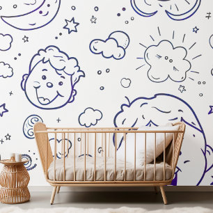 Adorable Nursery Kids Pattern Colouring Page  Wallpaper