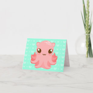 Adorable Octopus - Cute Custom Note Card