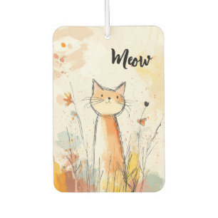 Adorable Orange Cat Illustration Personalized Air Freshener