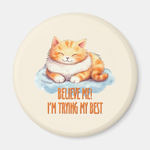 Adorable Orange Tabby Cat- I'm Trying My Best Magnet