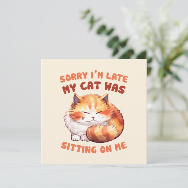 Adorable Orange Tabby Cat- Sorry I'm Late (Standing Front)