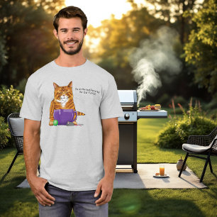 Adorable Orange Tabby Green Father’s Day Purple T-Shirt