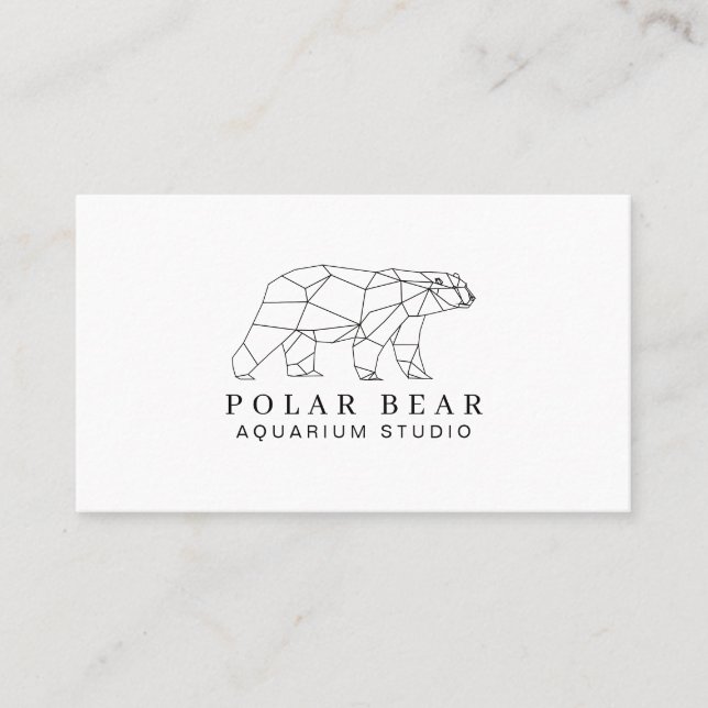 Adorable Origami Polar Bear - Add Charm to Brand Business Card (Front)