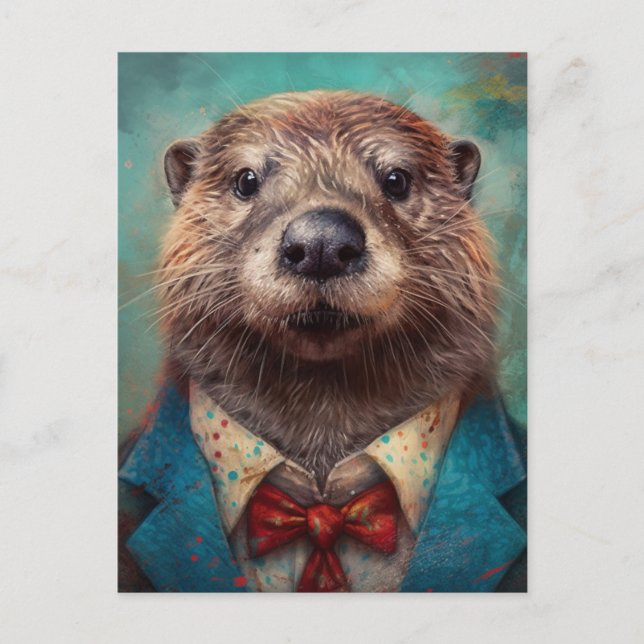 Adorable Otter in a Suit Postcard (Front)
