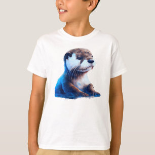 Adorable Otter Sitting in Water  T-Shirt