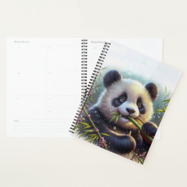 Adorable Ours De Panda Mangeant Bambou (Devant avec enveloppe)