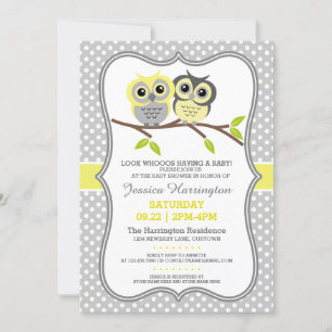 Adorable Owls Baby Shower Invitation