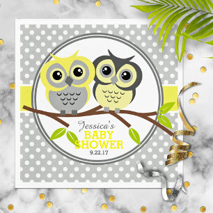 Adorable Owls Baby Shower Napkin
