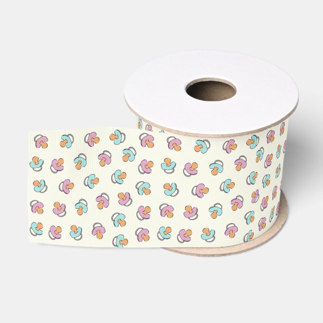 Adorable Pacifier Gender Reveal Baby Shower Grosgrain Ribbon (Spool)