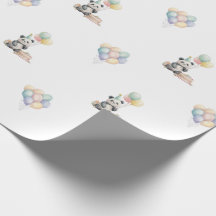 Adorable Panda animal Balloon Gift Wrapping Paper