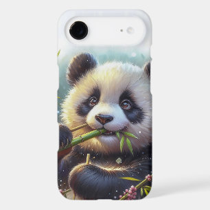 Adorable Panda Bear Eating Bamboo