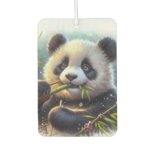 Adorable Panda Bear Eating Bamboo Air Freshener