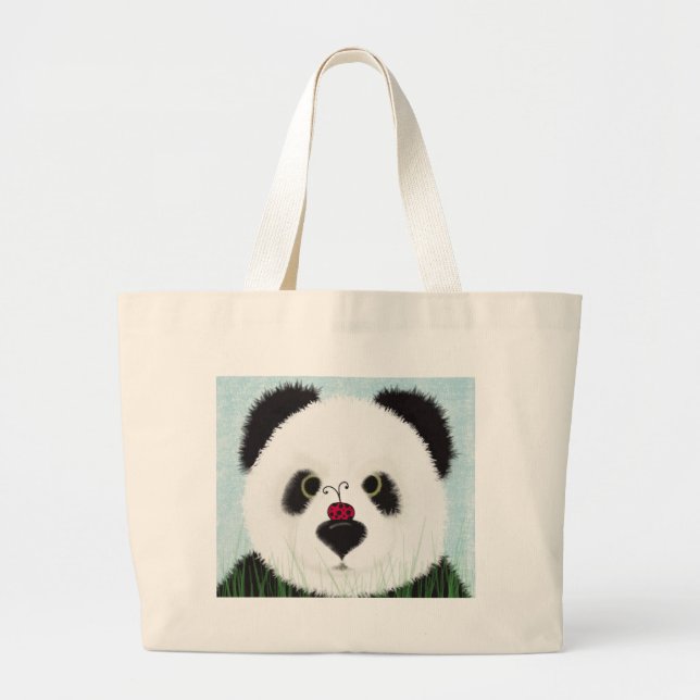 Adorable Panda Bear Large Tote Bag (Front)