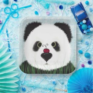 Adorable Panda Bear Paper Plate