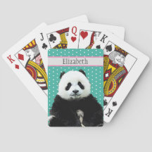 Adorable Panda Bear Teal Name Kid's Animal
