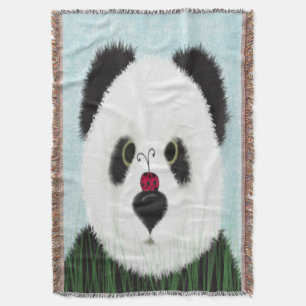 Adorable Panda Bear Throw Blanket