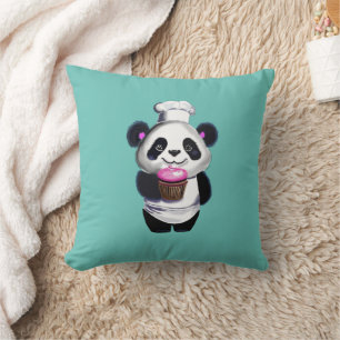 Adorable Panda Bear Throw Pillow