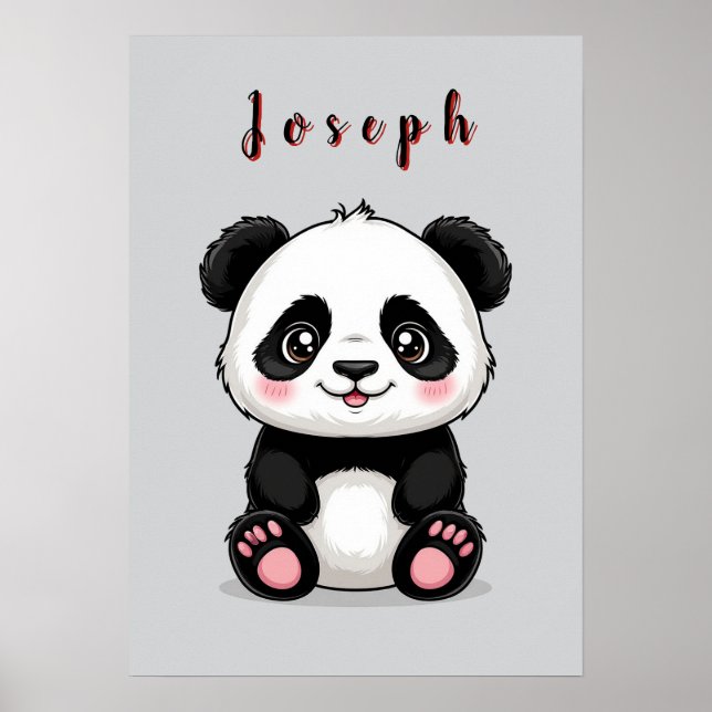 Adorable Panda de Dessin Animé 🐼✨ Décoration de N (Devant)