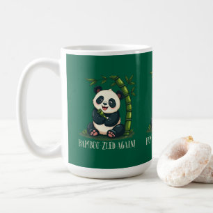 Adorable Panda Hugging Bamboo Cute Cartoon Green Coffee Mug