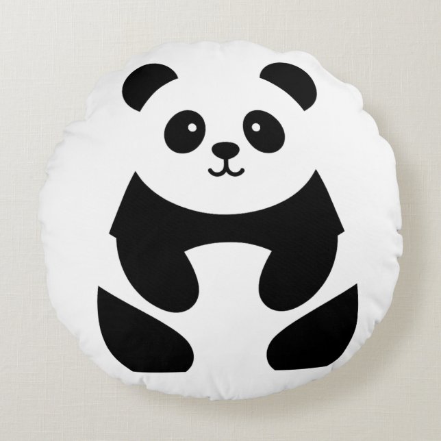 adorable panda round pillow (Front)