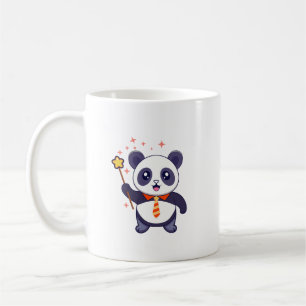 adorable panda wearing orange-yellow tie coffee mug