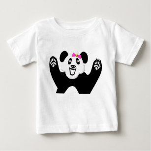 Adorable Panda with Pink Bow Baby T-Shirt